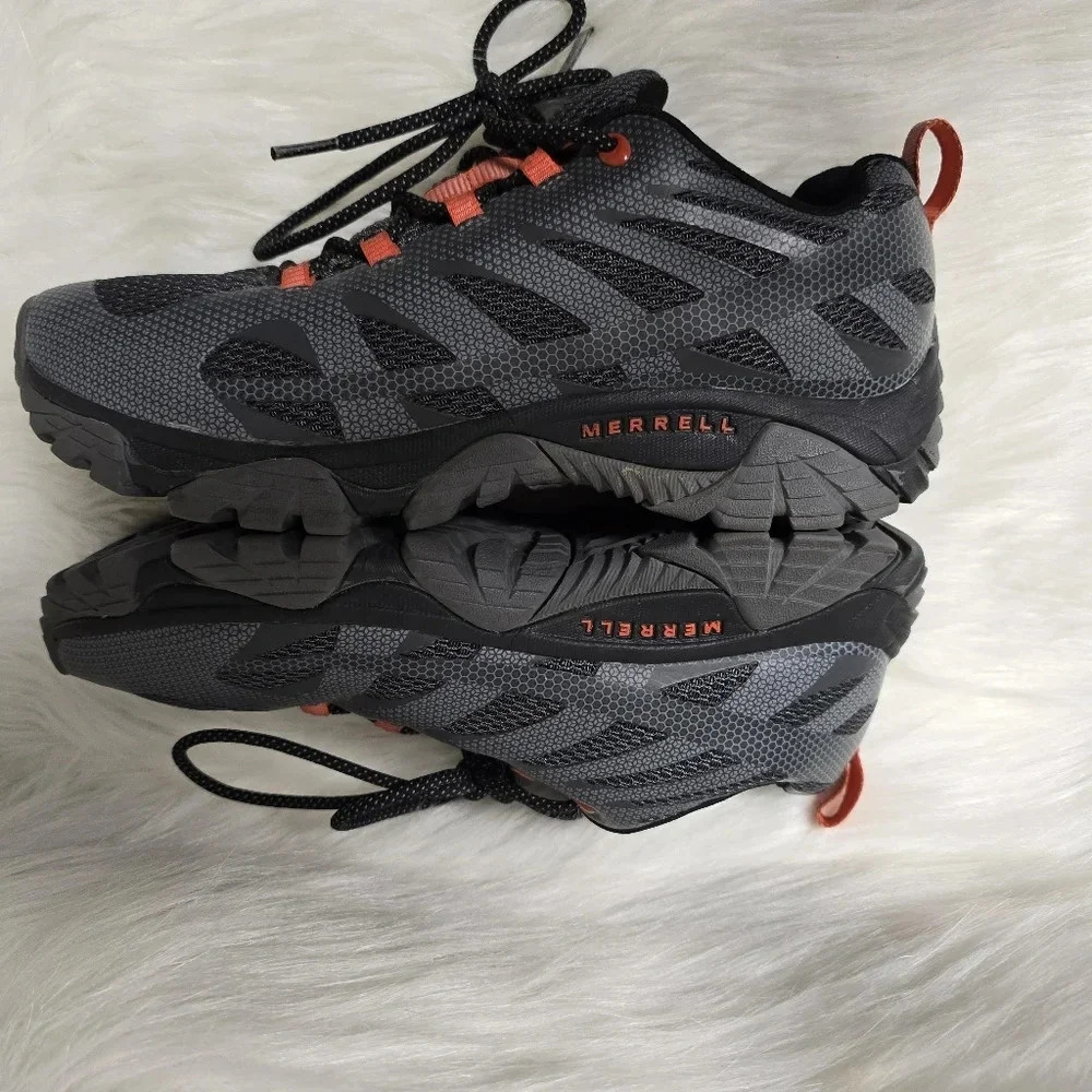 Merrell Mens Moab Edge 2 Trail Hiking Shoes sz 7W Monument Gray Low Boot - Picture 5 of 8